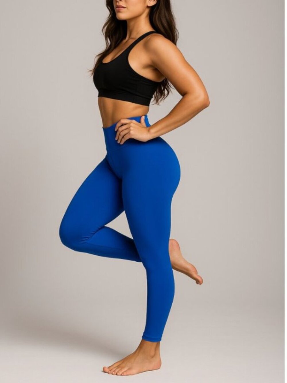 NWT PINK FASHION Leggings L High-Waist Royal Blue Athleisure Colombia